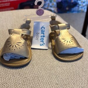 NWT Carter's Shiny Gold Baby Sandals